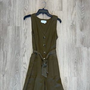 Anthropologie brand olive green jumpsuit